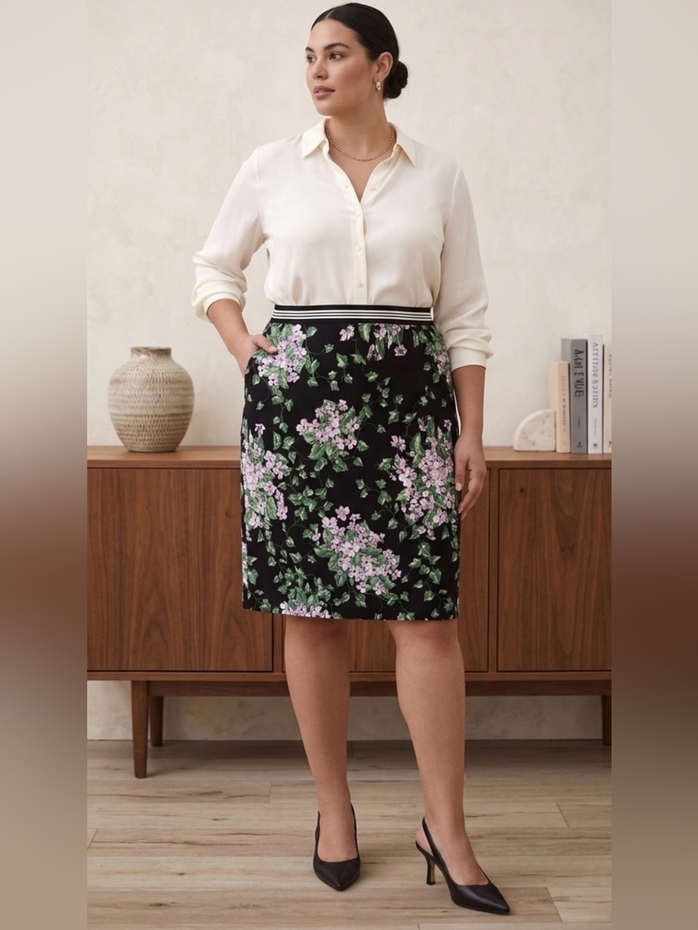 Talbots Oprah Collection Navy Skirt Sz 16 EUC